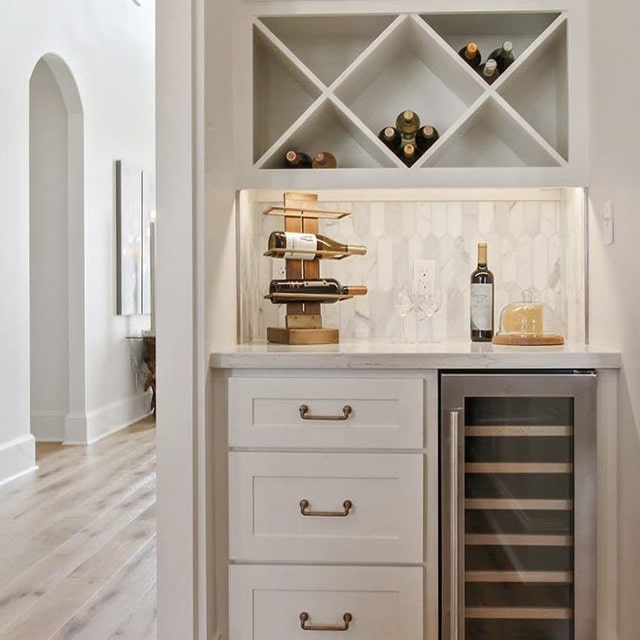 bar with cabinets