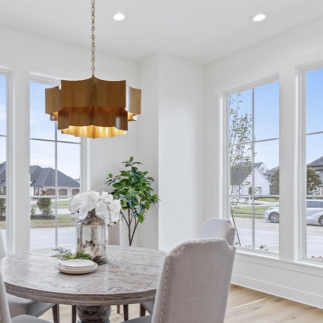 dining room with view of street